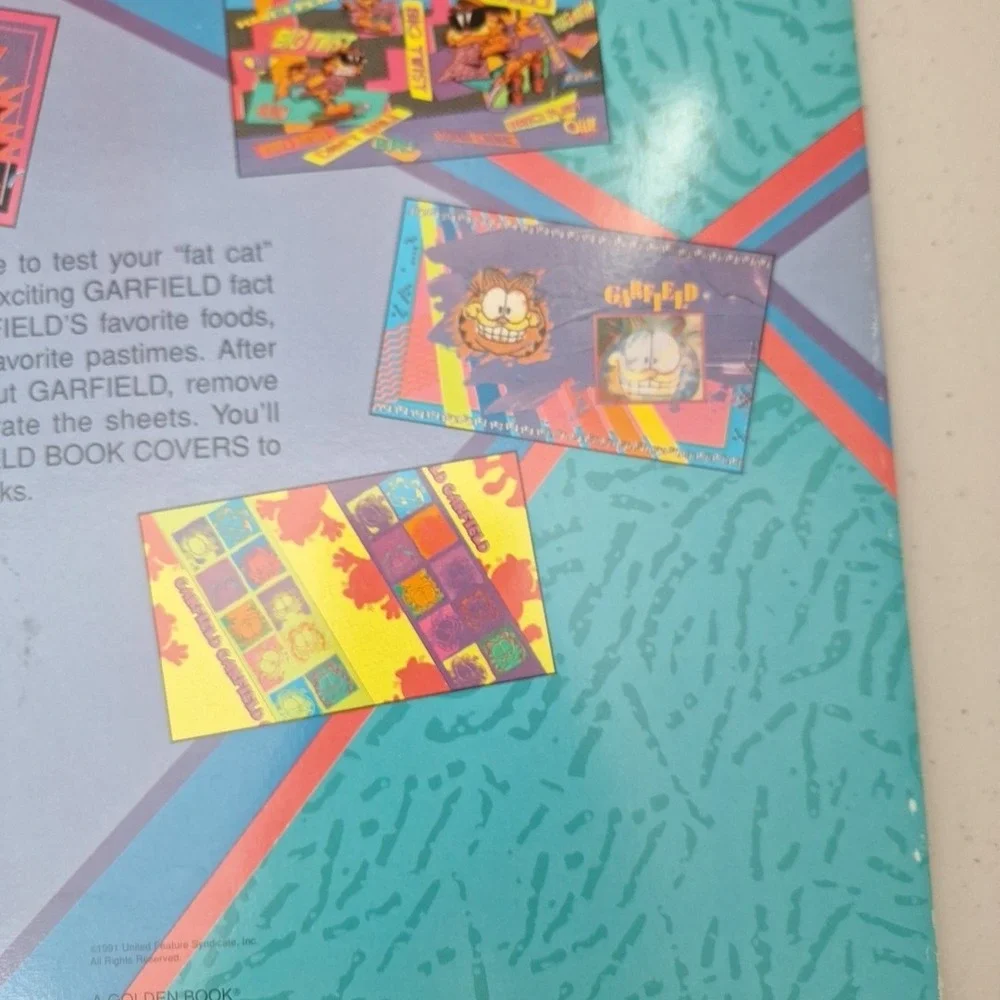 Vintage 1991 Garfield 6 Book Covers w/ Activities and Trivia Golden Books